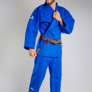 Kimono Trançado Ouro Judô Adulto Azul